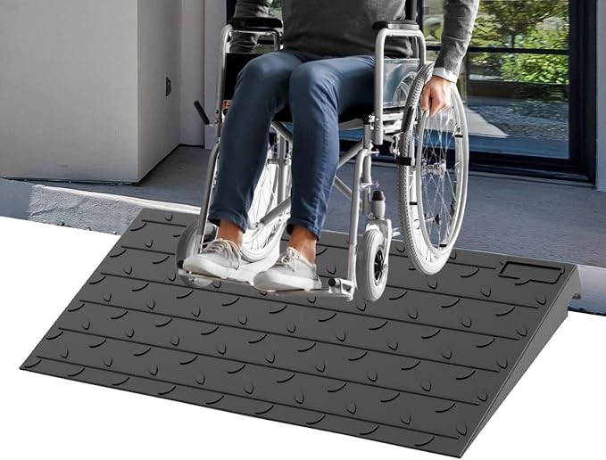 BESEA 3.5" inch Threshold Ramp Rubber Wheelchair Ramp, No-Slip Surface 3500 Lbs by BeSea