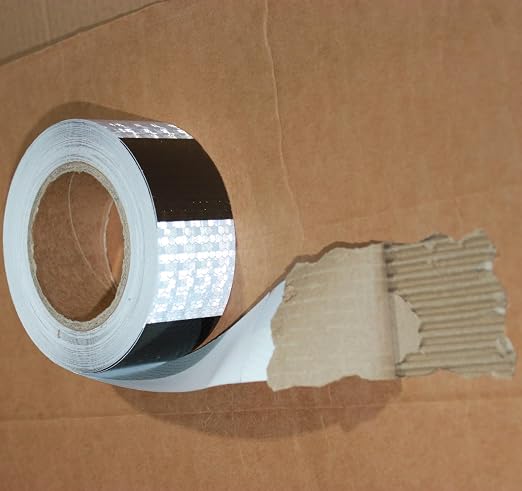 Black White Reflective Tape 2 inch X 166 feet, Outdoor Waterproof Hazard - Image 2