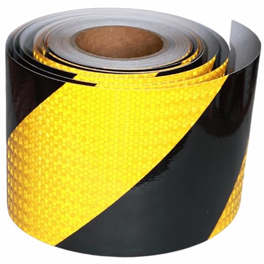 Yellow Black Reflective Tape Outdoor Waterproof 6 inch X 66 feet, High by tuyrchu