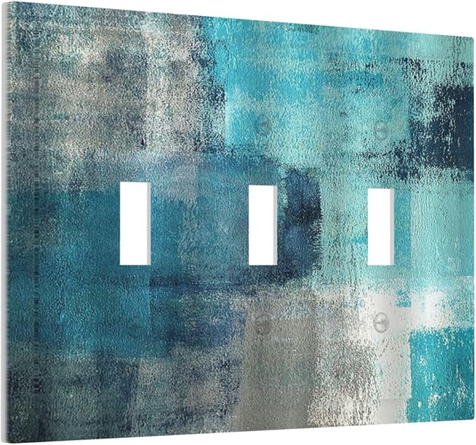 Decorative Switch Plates Teal Blue Modern Geometric Abstract Turquoise Green 3 - Image 2