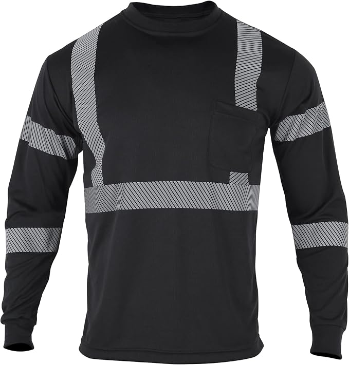 VENDACE Safety Reflective High Visibility Long Sleeve Shirts ANSI Class 3 Hi - Image 2