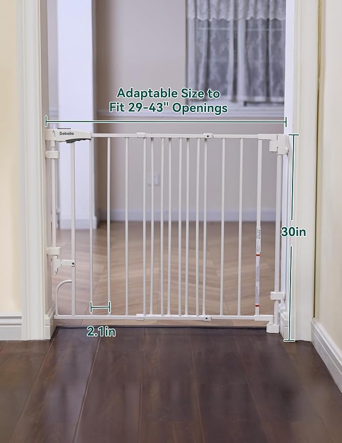 Babelio Easy to Remove & No Bottom Bar Baby Gate, 29-43" Hardware Mounted| Wide - Image 7
