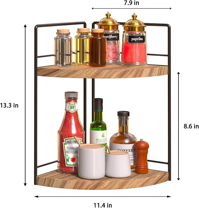 2 Pack Bathroom Counter Organizer, 2 Tier Corner Bathroom Counter Organizer - Image 3