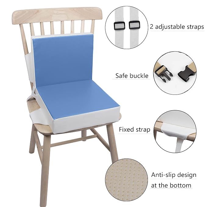 Kalawen Upgraded 2Pcs PU Washable Straps Safety Buckle Toddler Booster Seat - Image 3