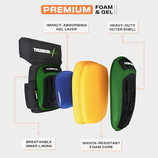 Thunderbolt Knee Pads for Men Construction Knee Pads for Work for Men and Women - Image 4