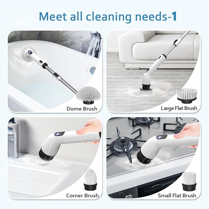 TUYU Electric Spin Scrubber, Full-Body IPX7 Waterproof Bathroom Scrubber - Field & Grace