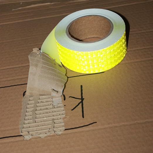 Industrial Reflective Tape Fluorescent Yellow 2 inch Wide, Outdoor Waterproof - Image 2