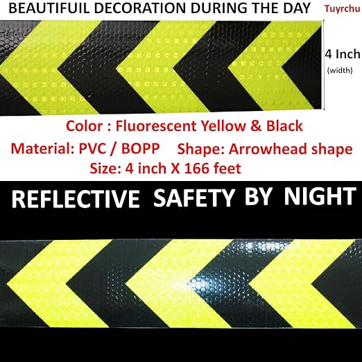 Reflective Tape 4 inch X 166 feet, Outdoor Waterproof Hazard Conspicuity Safety - Image 3