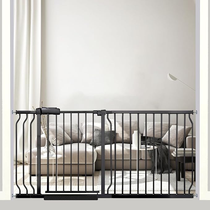 62-67 Inch Extra Wide Baby Gate, Walk Through Metal Safety Gate by Ghthes+Felle