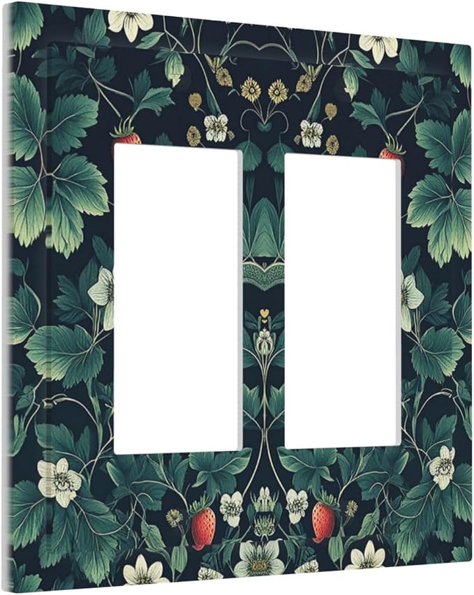 Decorative Outlet Covers Strawberry Birds Flowers Plant Morris Floral 2 Gang - Image 2