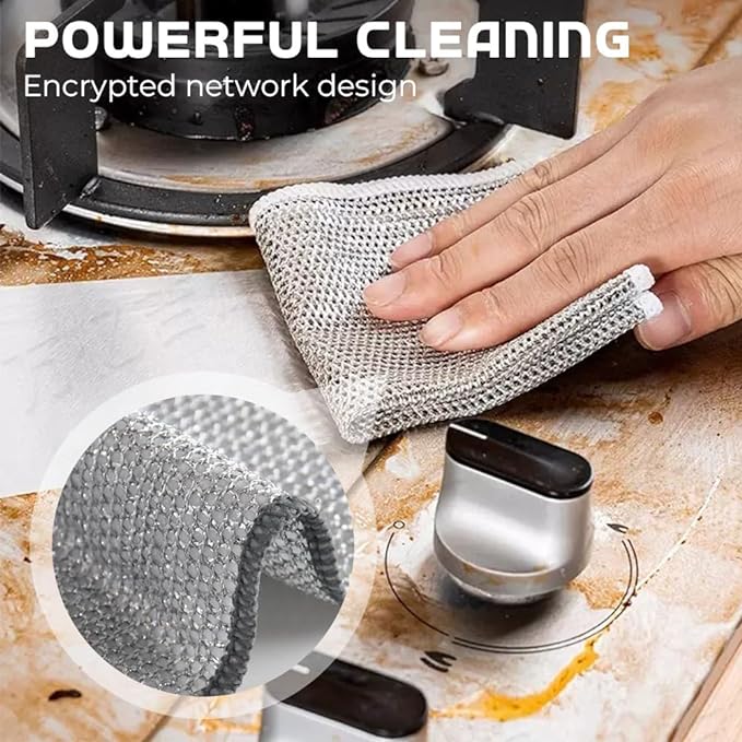 2024 New Multipurpose Wire Dishwashing Rags, Premium Metal Wire Dishwashing - Image 2