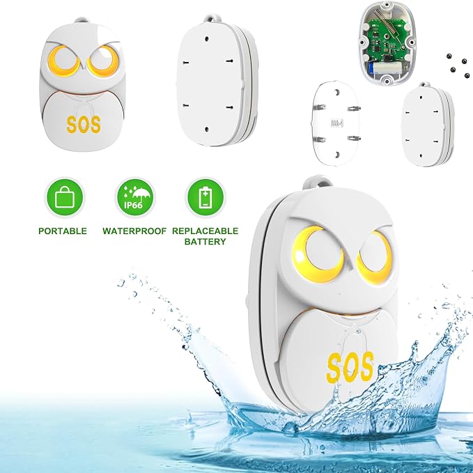 HTZSAFE Caregiver Pager Wireless Call Button 500+ Feet, SOS Alert Nurse Calling - Image 3