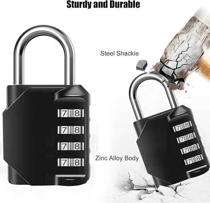 2PCS Combination Lock Waterproof 4 Digit Padlocks - Image 4