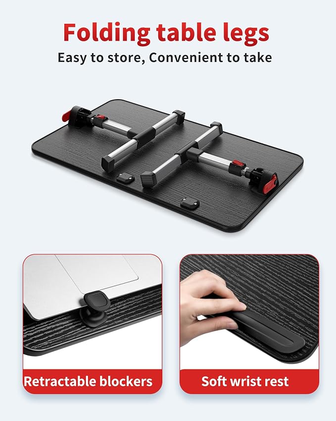 Laptop Desk Table, SAIJI Adjustable Laptop Stand, Portable Lap Desks - Image 4
