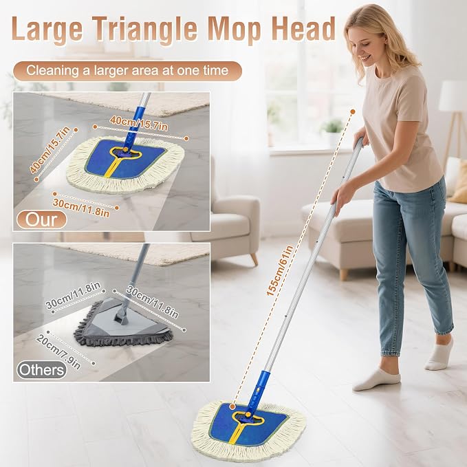 Commercial Dust Mop for Hardwood Floors Cleaning, Heavy Duty Industrial Dry Mop - Image 2