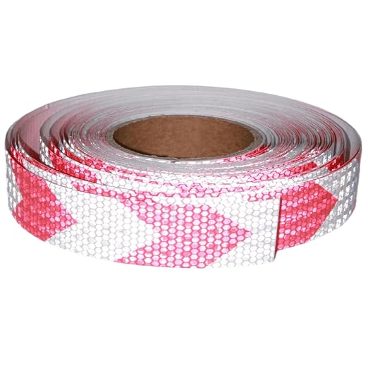 Red and White Reflective Tape Outdoor Waterproof 1 inch X 166 feet, High by tuyrchu