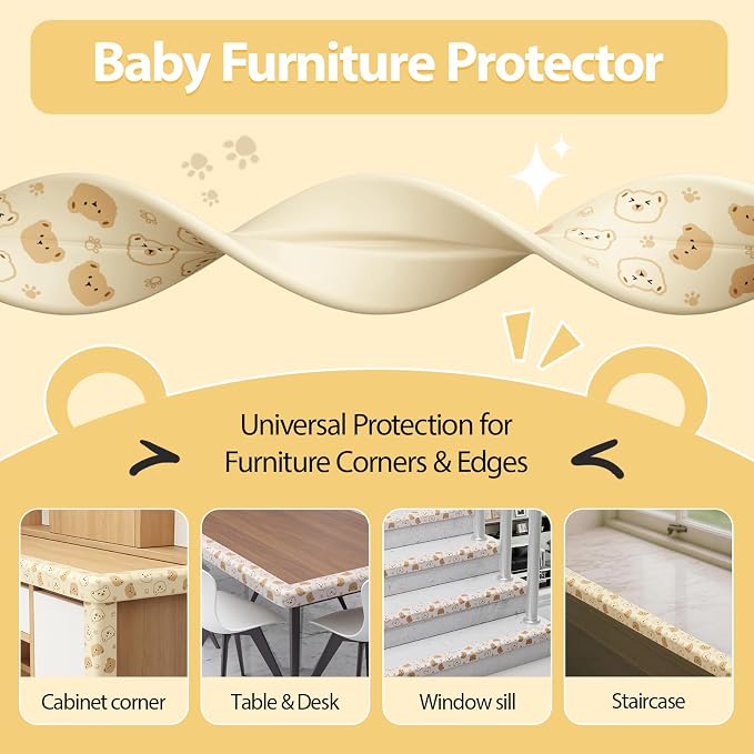 Edge Protector for Baby Proofing 6.5ft Heavy-Duty Soft Rubber Foam Furniture - Image 5