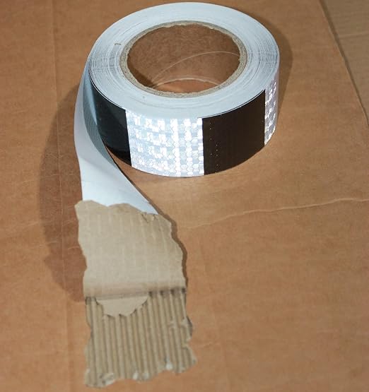 Black White Reflective Tape 2 inch X 66 feet, Outdoor Waterproof Hazard - Image 2