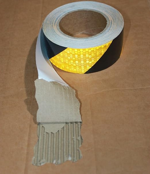 Yellow Black Reflective Tape 2 inch X 66 feet, Outdoor Waterproof Hazard - Image 2