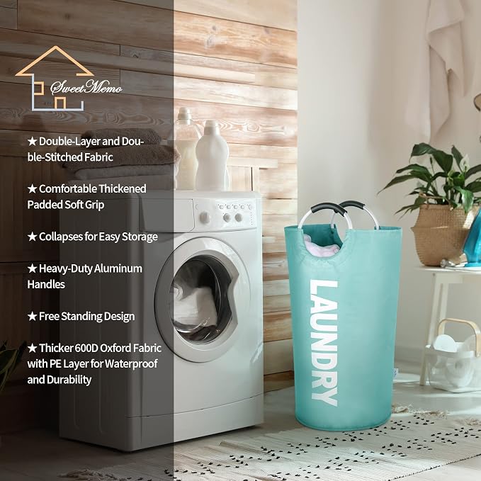 Large Laundry Basket Collapsible，Freestanding Clothes Hamper Bag - Image 2