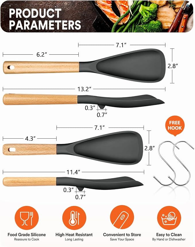 Multifunction Spatula Spoon for Nonstick Cookwares, Sturdy BPA-Free Matte - Image 2