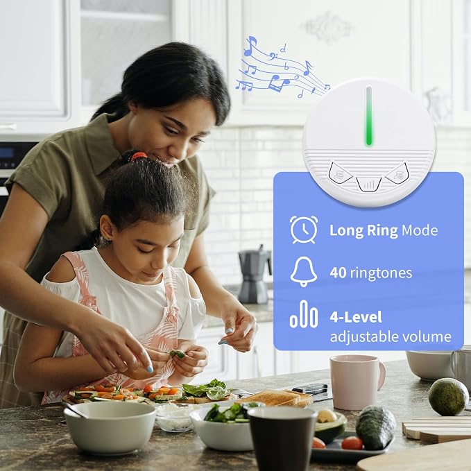 Caregiver Pager Motion Sensor Alarm Indoor Home Wireless Bed Alarm and Fall - Image 2