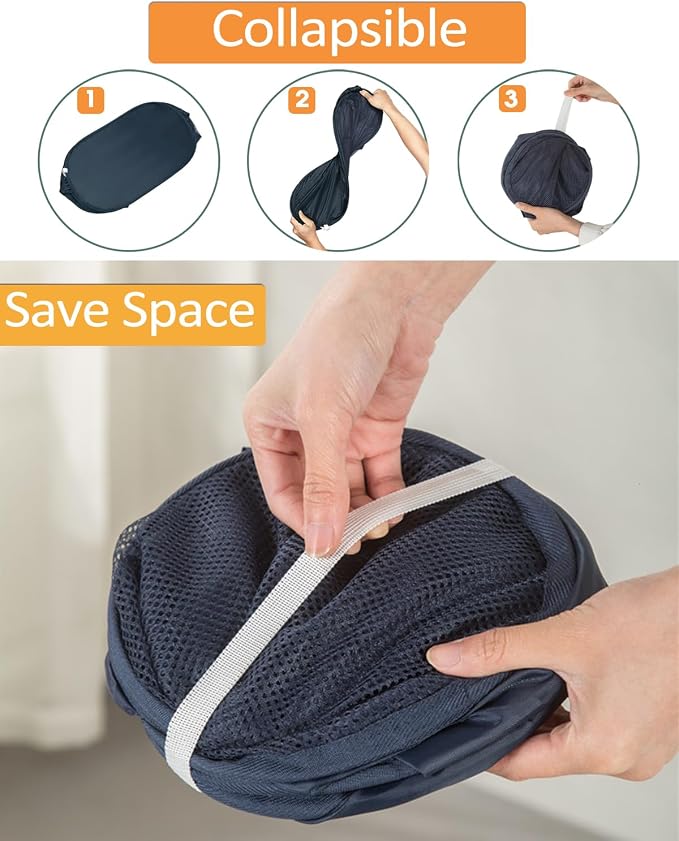 2 Pack Durable Collapsible Laundry Baskets - Image 2