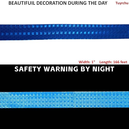 Blue Reflective Tape Outdoor Waterproof 1 inch, High Visibility Hazard - Image 3