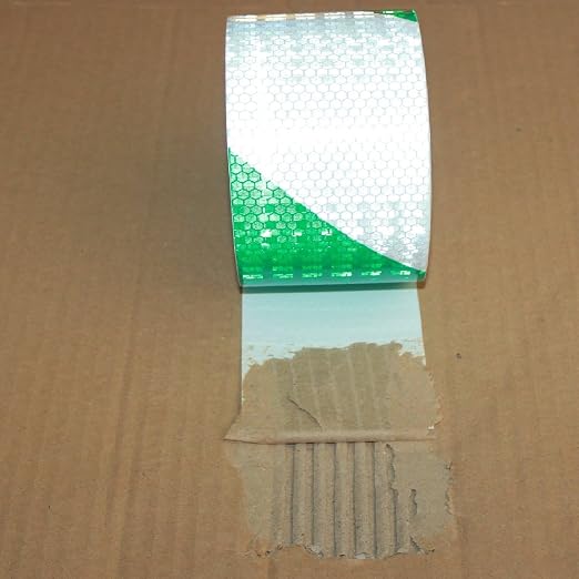 Reflective Tape Green and White 4 inch X 166 feet, Outdoor Waterproof Hazard - Image 2