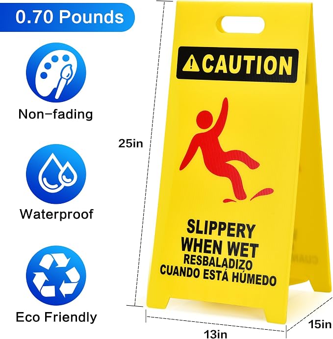 MATTHEW CLEANING 25'' Industrial Wet Floor Sign 12 Pack 2-Sided Durable - Image 4