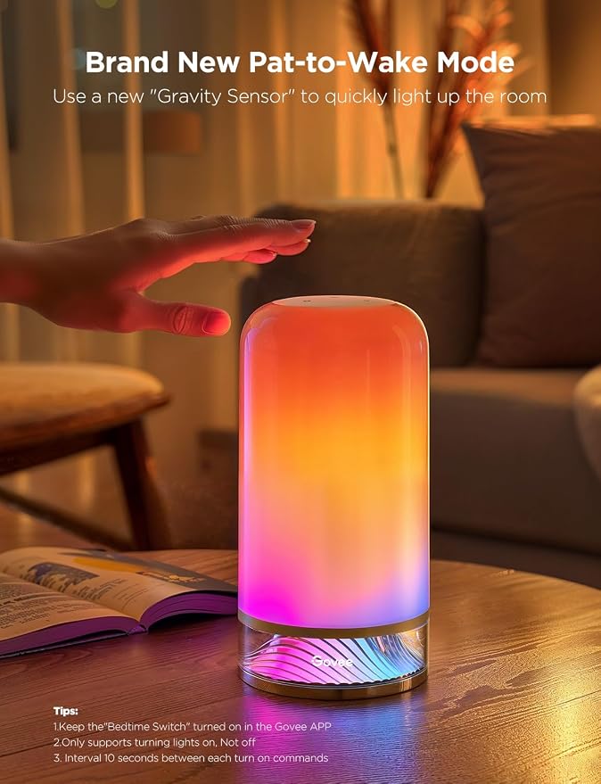 Govee RGBIC Smart Table Lamp 2, Touch Bedside Small Table Lamp Matter, Alexa - Image 5