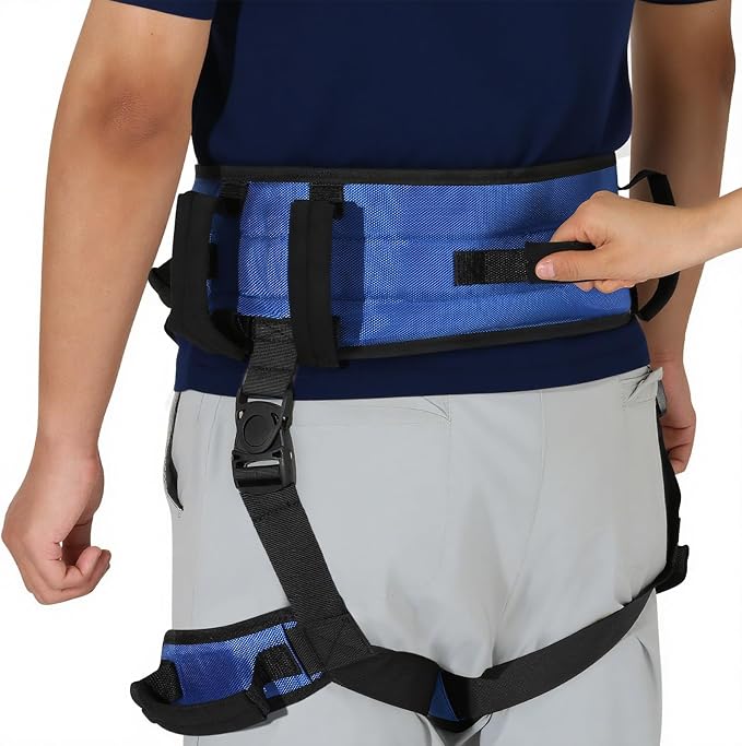 Rhino Valley Gait Belt with Leg Straps, Transfer Belts with 7 Handles, Gate by RhinoValley