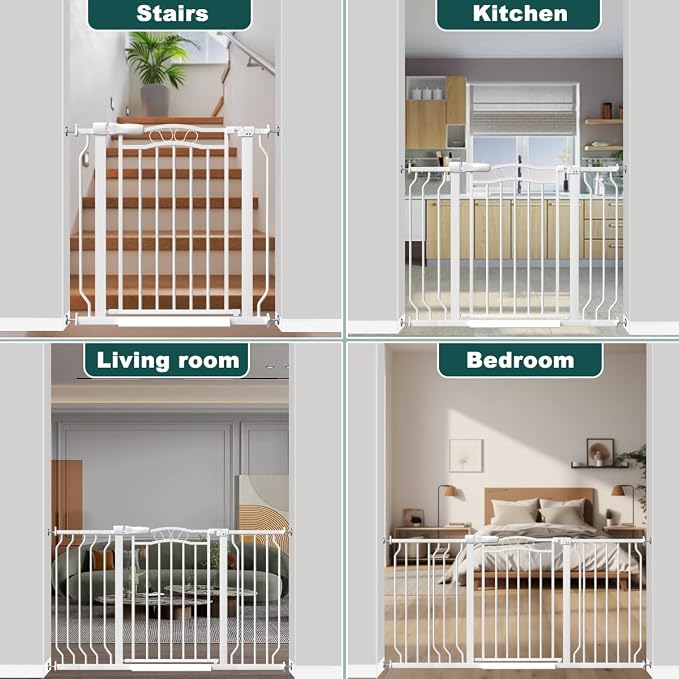 Fairy Baby 29.5"-43.7" Extra Wide Baby Gate No Drilling, Adjustable Width Walk - Image 7
