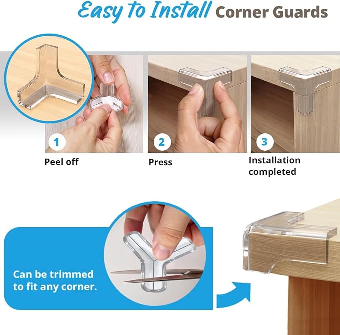 Furniture Corner & Edge Safety Bumpers, 16ft Edge Protector & 4 Clear Corner - Image 6