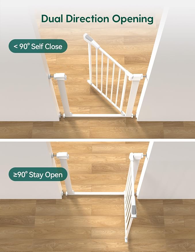 BABELIO 26-28.5 Inch Narrow Easy Install Baby Gate, 30 Inch Tall Auto-Close - Image 3