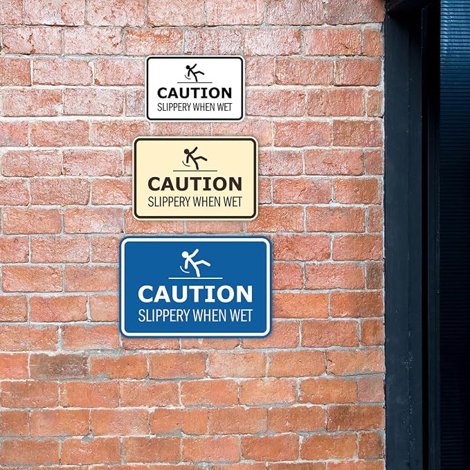 Signs ByLITA Classic Framed Caution: Slippery When Wet Door or Wall Sign Easy - Image 3