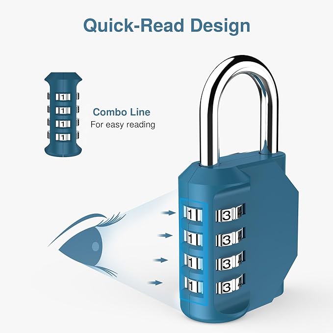 Puroma 1 Pack Combination Lock for Locker 4 Digit Outdoor Waterproof Padlock - Image 3