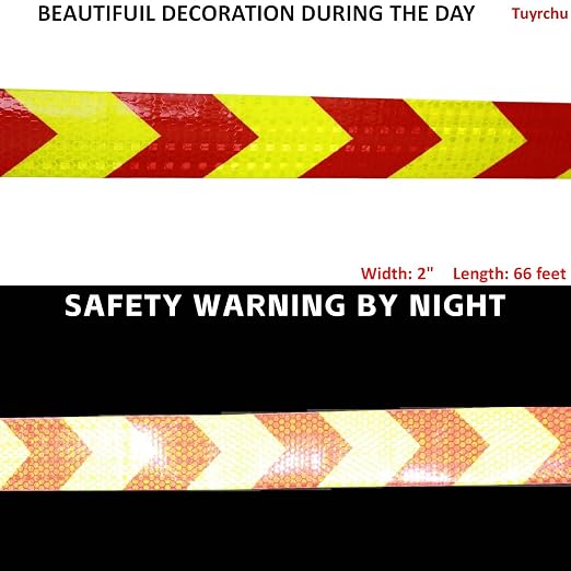 Reflective Tape 2 inch X 66 feet, Outdoor Waterproof Hazard Conspicuity Safety - Image 3