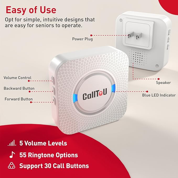 CallToU Elderly Monitoring Call Button Wireless Caregiver Pager Smart Senior - Image 5