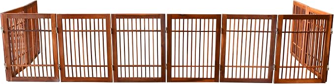 Urnporium Pet Dog Gate Strong and Durable Freestanding Folding Acacia Hardwood - Image 9