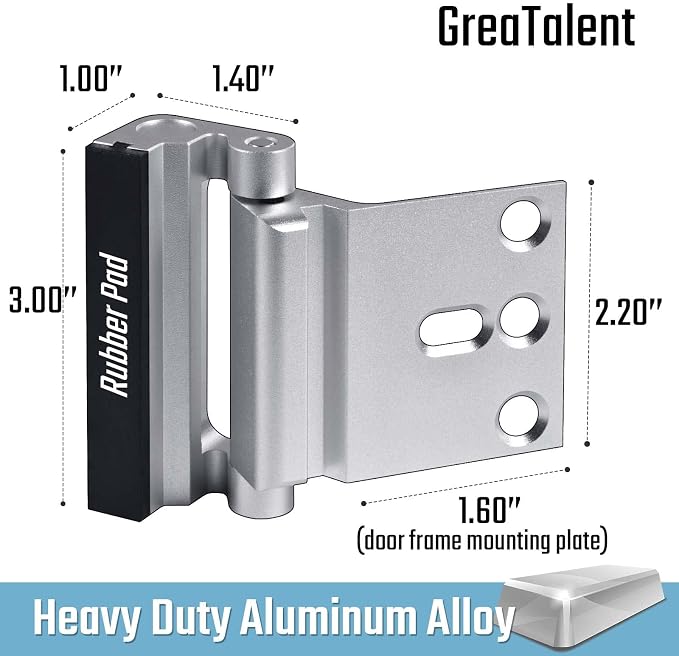 2PACK Home Security Door Reinforcement Lock Childproof, Add High Security to - Image 9