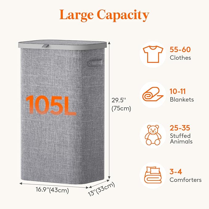 Lifewit 105L Laundry Basket - Image 3