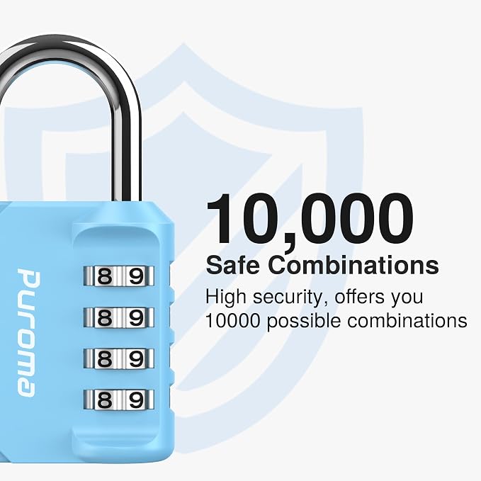 Puroma 2 Pack Combination Lock for Locker 4 Digit Outdoor Waterproof Padlock - Image 2