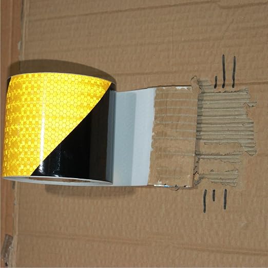 Reflective Tape Yellow Black 4 inch X 166 feet, Outdoor Waterproof Hazard - Image 2