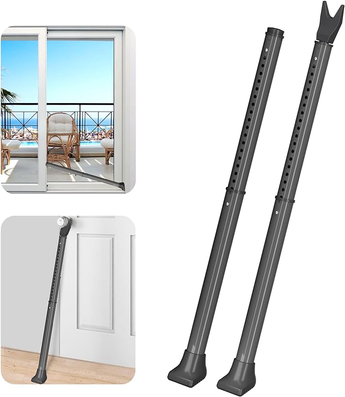AceMining Upgraded Door Security Bar & Sliding Patio Bar, Heavy Duty Stoppers by AceMining