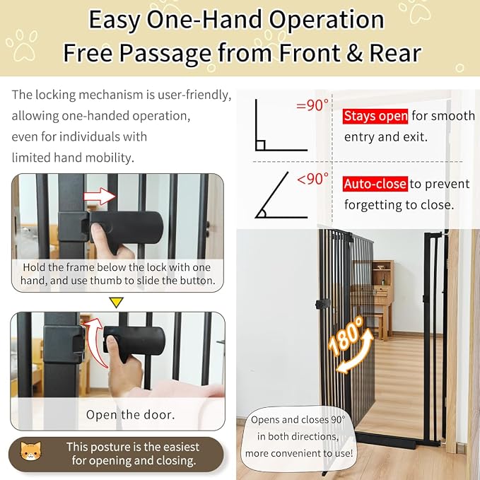 Lumizone Extra Tall Cat Gate 61.02" High Pressure Mounted Extra Wide 2025 New - Image 7