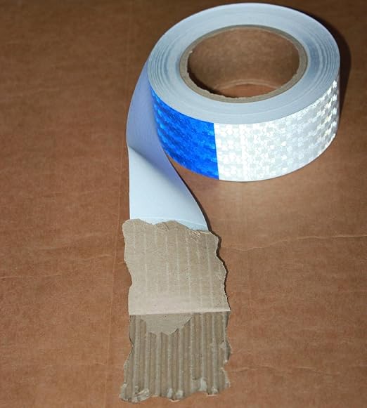 Reflective Tape Blue and White 2 inch X 166 feet, Outdoor Waterproof Hazard - Image 2