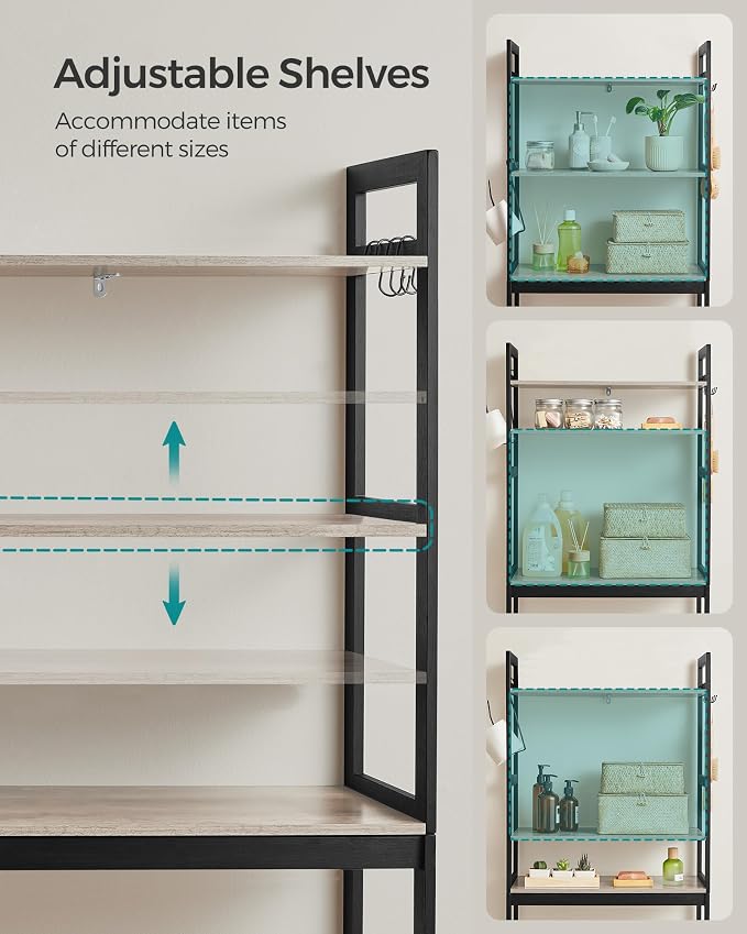SONGMICS Over-The-Toilet Storage, 3-Tier Bathroom Organizer Over Toilet - Image 5
