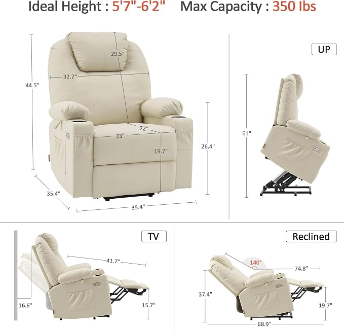 MCombo Large Power Lift Recliner Chair - Image 3