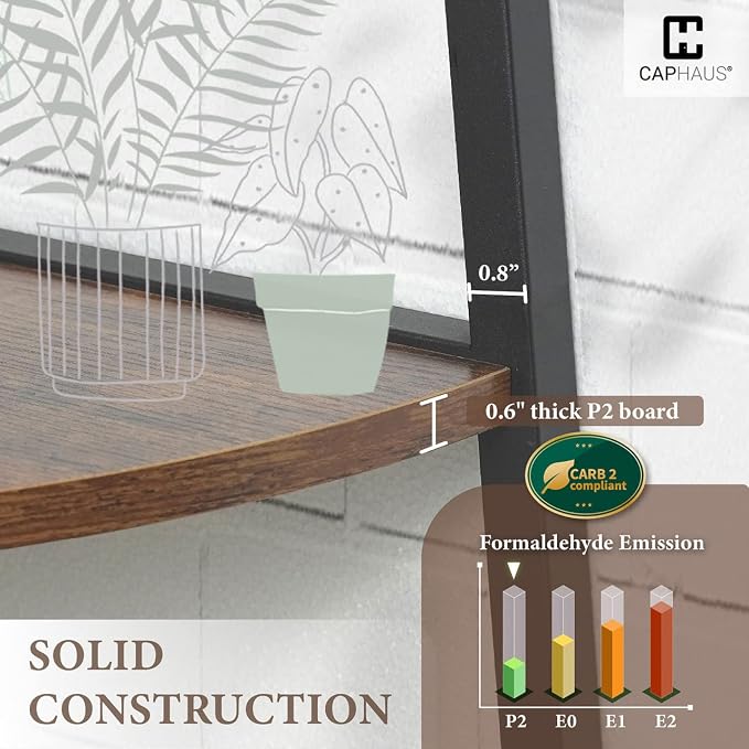 CAPHAUS Tall Corner Shelf Stand, 5-Tier Display Shelves, Ladder Corner Wood - Image 4